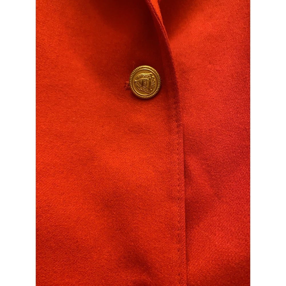 Pendleton Red Wool Blazer Women's Size 12 14 Large Satin Lined Gold Buttons USA - Picture 3 of 8